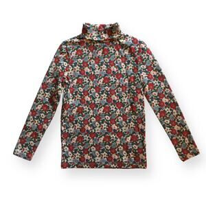 Mini Boden cottage floral turtleneck